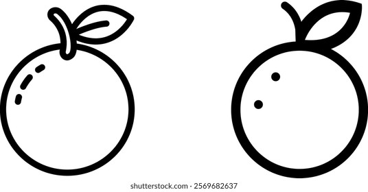 "Orange Vector Icon Set – Fresh and Vibrant Illustrations for Food, Nature, and Design"