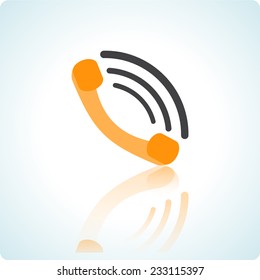 Orange Vector icons "call" for mobile devices