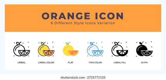 Ícones de vetor laranja projetados. conjunto de símbolos de ícone.