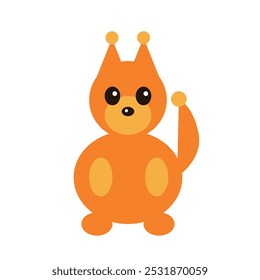 Orange vector illustration of a beautiful adult young squirrel isolated on a white background