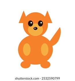 Orange vector illustration of a beautiful adult young dog isolated on a white background