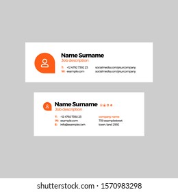 Orange Vector Illustration Of Corporate Email Signature Design