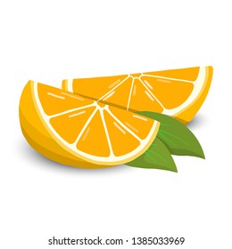 Orange vector illustration. Cute orange fruit