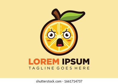 orange vector illustration design with various expressions