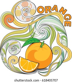 Orange vector illustration. Design for wall decoration, bag, pillow cover, poster, book and t-shirt.