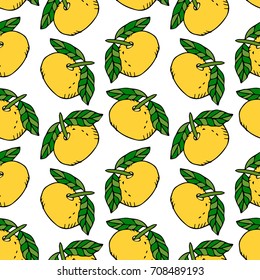 Orange Vector illustration. Doodle style. Design icon, print, logo, poster, symbol, decor, textile, paper, card. 