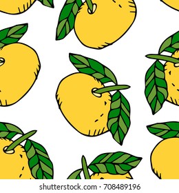 Orange Vector illustration. Doodle style. Design icon, print, logo, poster, symbol, decor, textile, paper, card. 