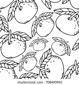 Orange Vector illustration. Doodle style. Design icon, print, logo, poster, symbol, decor, textile, paper, card. 
