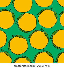 Orange Vector illustration. Doodle style. Design icon, print, logo, poster, symbol, decor, textile, paper, card. 