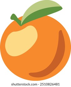 Orangefarbene Vektorgrafik mit Blättern. Einzeln auf weißem Hintergrund.