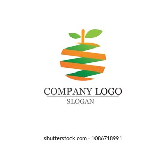 Orange vector illustration logo and symbols
