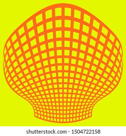 Orange vector illustration on yellow background. Simple print.