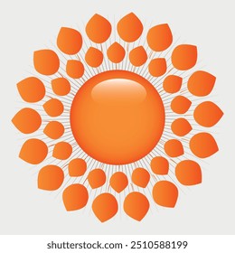 orange vector illustration. Rays of the autumn sun