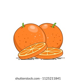 orange vector illustration with slices