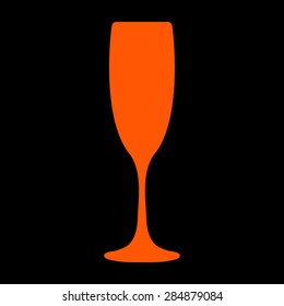 Orange vector illustrations glasses of champagne on a black background