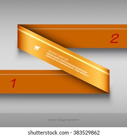 Orange vector infographics design. Infographic for presentation, banner web design, flyers or design elements. Infographic ribbons. The same illustration without sample texts in my portfolio.