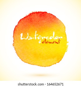 Orange vector isolated watercolor paint circle