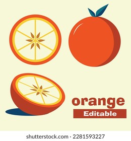 orange vector logo icon fruit