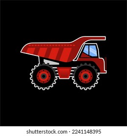 orange vector mining truck. very suitable for your logo.