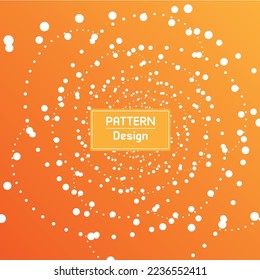 Vector anaranjado círculo geométrico moderno en estilo decorativo con fondo abstracto degradado. Plantilla de textura con puntos.