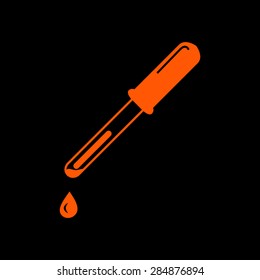 Orange vector pipette icons on a black background