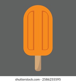 Orange Vector popsicle ice cream, Flat style