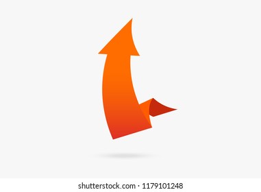 orange vector popular arrow sticker isolated origami ribbon paper infographic isolated on white background