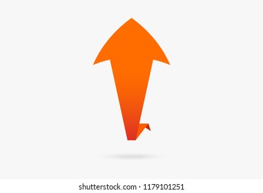 orange vector popular arrow sticker isolated origami ribbon paper infographic isolated on white background