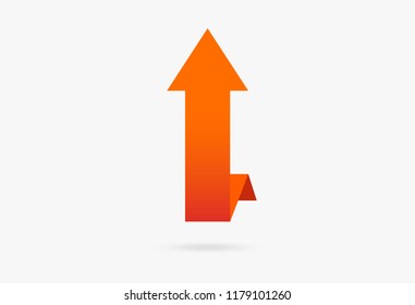orange vector popular arrow sticker isolated origami ribbon paper infographic isolated on white background