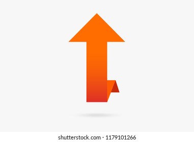 orange vector popular arrow sticker isolated origami ribbon paper infographic isolated on white background