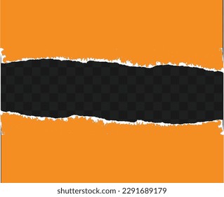 Orange vector realistic illustration of torn paper. Paper different scraps set ripped page piece. Torn note paper page. Ripped note notebook grainy paper strips stuck. EPS 10