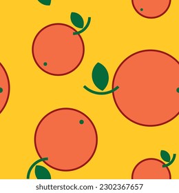 Orange vector seamless pattern illustration