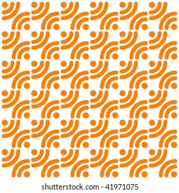 Orange vector simple patterns with rss symbols