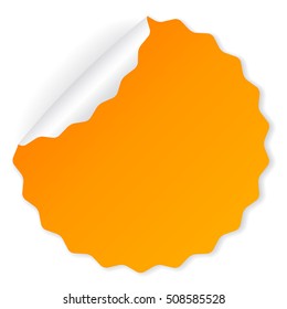 Orange vector sticker illustration isolated on white background