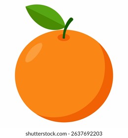 Orange Vector – Tangelo Orange Fruit with Leaves Isolated on White Background Realistic Vector 
