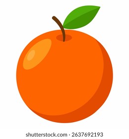 Orange Vector – Tangerine Orange Fruit with Leaves Isolated on White Background Realistic Vector 