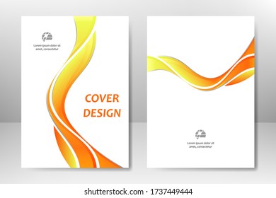 Orange vector template design for business brochure, flyer, poster, presentation, annual report, magazine cover. A4