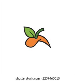 Orange  vector template logo in a modern style, on a white background. 