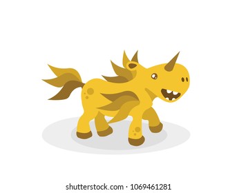 Orange vector unicorn