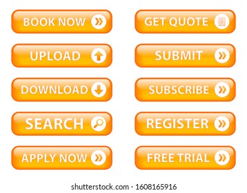 Orange vector web buttons poster