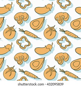 Orange vegetable pattern 