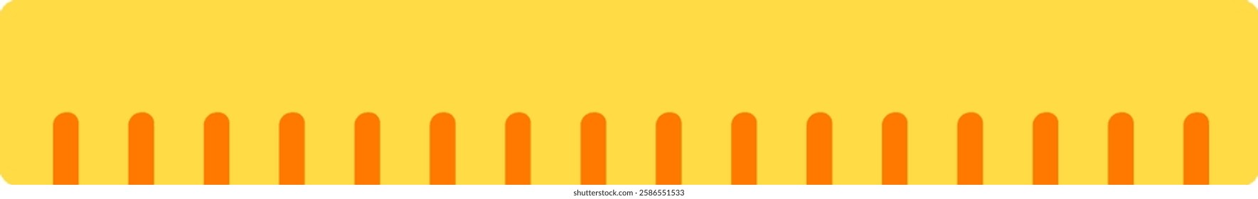 Orange vertical rounded stripes over a yellow background creating a fence or a comb like effect, suitable for backgrounds and decorative purposes