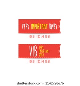 Orange Very Important Baby, Vib, colourful fun vector logo template tag style, logo for business, pre-educational, baby care and industrial