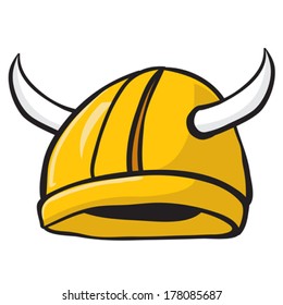 orange viking helmet
