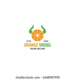 Orange Viking Logo Template - Vector