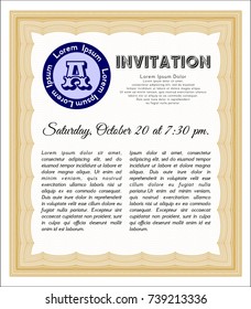 Orange Vintage invitation. Easy to print. Nice design. Customizable, Easy to edit and change colors. 