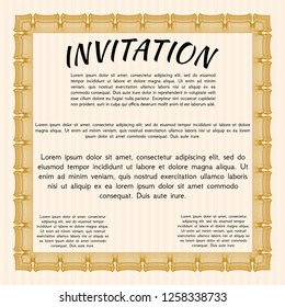 Orange Vintage invitation template. Printer friendly. Money design. Detailed. 