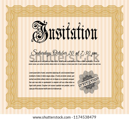 orange vintage invitation template vector illustration stock vintage invitation templates free