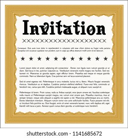 Orange Vintage invitation. Vector illustration. Easy to print. Money Pattern design. 