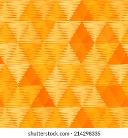 Orange vintage textile triangles vector seamless pattern